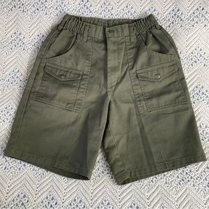 Vintage Boy Scouts Shorts 80s Army Olive Green Cargos  Gorpcore Flap Pockets
